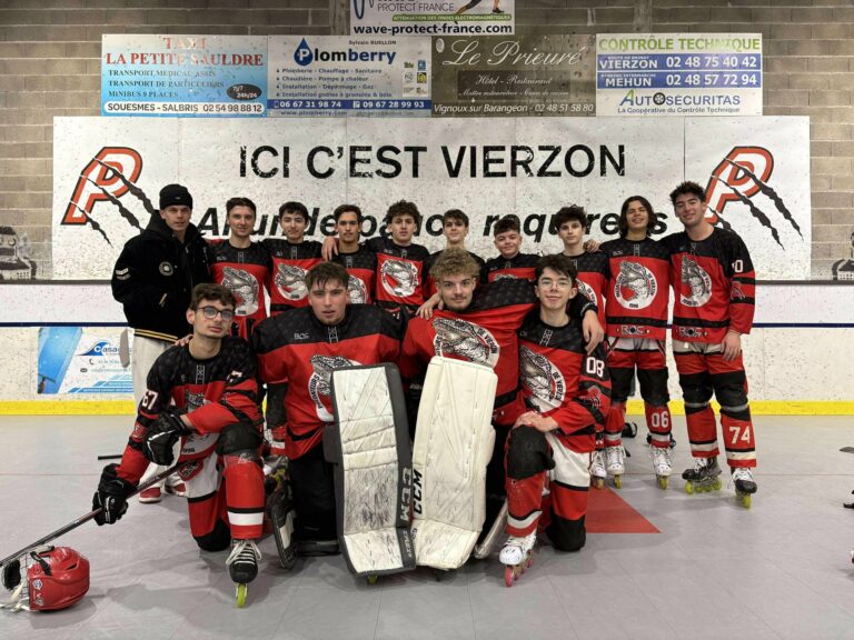 Photo de l'équipe U20 des Prédateurs de Vierzon après leur journée de phase de poule à Vierzon lors de la saison 2025-2026